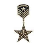 Maxbell Vintage Alloy Metal Star Mini Medal Small Pin Badge Brooch Antique Bronze