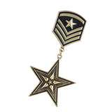 Maxbell Vintage Alloy Metal Star Mini Medal Small Pin Badge Brooch Antique Bronze