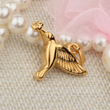 Maxbell Stainless Steel Hummingbird Pendant Urn Cremation Jewelry For Ashes Gold