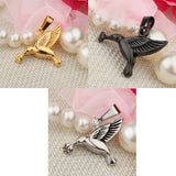 Maxbell Stainless Steel Hummingbird Pendant Urn Cremation Jewelry For Ashes Gold