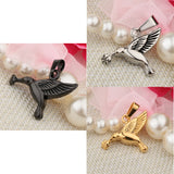 Maxbell Stainless Steel Hummingbird Pendant Urn Cremation Jewelry For Ashes Gold