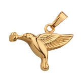 Maxbell Stainless Steel Hummingbird Pendant Urn Cremation Jewelry For Ashes Gold