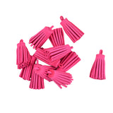 Maxbell 12 Pieces Velvet Tassel Charms Pendants Jewelry Bags Key DIY Fuchsia