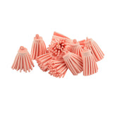 Maxbell 12 Pieces Velvet Tassel Charms Pendants Jewelry Bags Key DIY Coral Pink