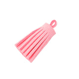 Maxbell 12 Pieces Velvet Tassel Charms Pendants Jewelry Bags Key DIY Pink