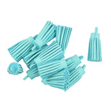 Maxbell 12 Pieces Velvet Tassel Charms Pendants Jewelry Bags Key DIY Aqua