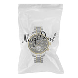 Maxbell Luxury Men Automatic Mechanical Calendar Date Chronograph Steel Watch  Black