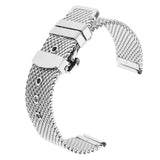 Maxbell 20mm Stainless Steel Bracelet Wrist Watch Band Strap Safety Clasp Silver