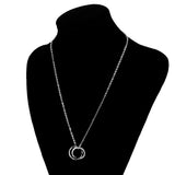 Maxbell Stainless Steel His&Hers Crystal Ring Pendant Necklace Jewelry Black