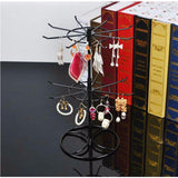 Maxbell Bracelet Necklace Hanger Round Jewelry Rotating Rack Display Organizer Black