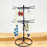 Maxbell Bracelet Necklace Hanger Round Jewelry Rotating Rack Display Organizer Black