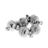 Maxbell 5 Sets Round Ball Brass Magnetic Clasps Jewelry Finding Silver