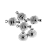 Maxbell 5 Sets Round Ball Brass Magnetic Clasps Jewelry Finding Silver