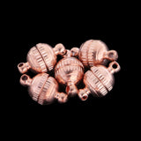 Maxbell 5 Sets Round Ball Brass Magnetic Clasps Jewelry Finding Rose Gold