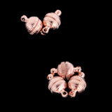 Maxbell 5 Sets Round Ball Brass Magnetic Clasps Jewelry Finding Rose Gold