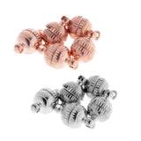 Maxbell 5 Sets Round Ball Brass Magnetic Clasps Jewelry Finding Rose Gold