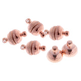 Maxbell 5 Sets Round Ball Brass Magnetic Clasps Jewelry Finding Rose Gold