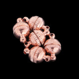 Maxbell 5 Sets Round Ball Brass Magnetic Clasps Jewelry Finding Rose Gold