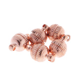 Maxbell 5 Sets Round Ball Brass Magnetic Clasps Jewelry Finding Rose Gold