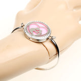 Maxbell Crystal Double Heart Mom Baby Bangle Aromatherapy Essential Oil Bracelet