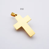 Maxbell Stainless Steel Cuban Jesus Cross  Chain Link Pendant Necklace F 39X20mm