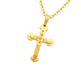 Maxbell Stainless Steel Cuban Jesus Cross  Chain Link Pendant Necklace E 36X20mm
