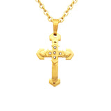 Maxbell Stainless Steel Cuban Jesus Cross  Chain Link Pendant Necklace E 36X20mm