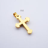 Maxbell Stainless Steel Cuban Jesus Cross  Chain Link Pendant Necklace E 36X20mm