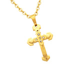 Maxbell Stainless Steel Cuban Jesus Cross  Chain Link Pendant Necklace E 36X20mm