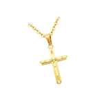 Maxbell Stainless Steel Cuban Jesus Cross  Chain Link Pendant Necklace D 38X20mm