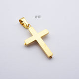 Maxbell Stainless Steel Cuban Jesus Cross  Chain Link Pendant Necklace D 38X20mm