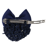 Maxbell Women Lady Bowknot Hair Clip Cover Bun Snood Net Hair Accessory Blue