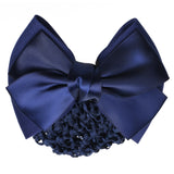 Maxbell Women Lady Bowknot Hair Clip Cover Bun Snood Net Hair Accessory Blue