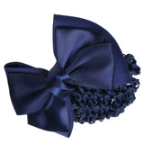 Maxbell Women Lady Bowknot Hair Clip Cover Bun Snood Net Hair Accessory Blue