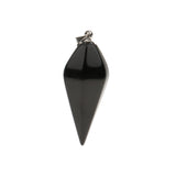 Maxbell Natural Gemstones Hexagonal Pointed Pendant Black Agate
