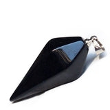 Maxbell Natural Gemstones Hexagonal Pointed Pendant Black Agate