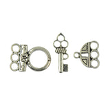 Maxbell 6sets Tibetan Silver Key Lock Toggle Clasps 3loops connector Jewelry Makings