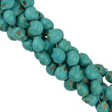 Maxbell 30pcs Halloween Turquoise Carved Skull Jewelry Making Spacer Beads