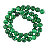 Maxbell 10mm Round Green Synthetic Malachite Gemstone Loose Beads Jewelry DIY 15inch