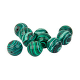 Maxbell 10 Natural Malachite Round Gemstone Spacer Loose Beads Jewelry Making 10mm