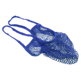 Maxbell Reusable Mesh Cotton Net String Organizer Shopping Shoulderbag Royal Blue
