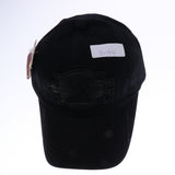 Maxbell Retro printed patch embroidered baseball cap cotton sun hat black