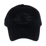 Maxbell Retro printed patch embroidered baseball cap cotton sun hat black