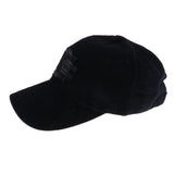 Maxbell Retro printed patch embroidered baseball cap cotton sun hat black