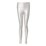 Maxbell Women Skinny Leggings Wet Look Faux Leather Leggings PU Pants Trousers M White