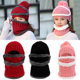 Maxbell Women Winter Knitted Protection Ear cap Rider Beanie Hat  Red