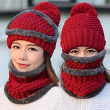 Maxbell Women Winter Knitted Protection Ear cap Rider Beanie Hat  Red