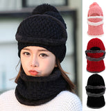 Maxbell Women Winter Knitted Protection Ear cap Rider Beanie Hat  Red