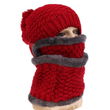 Maxbell Women Winter Knitted Protection Ear cap Rider Beanie Hat  Red