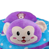 Maxbell Cotton Baby Support Seat Soft Chair Car Cushion Plush Seat Purple Monkey